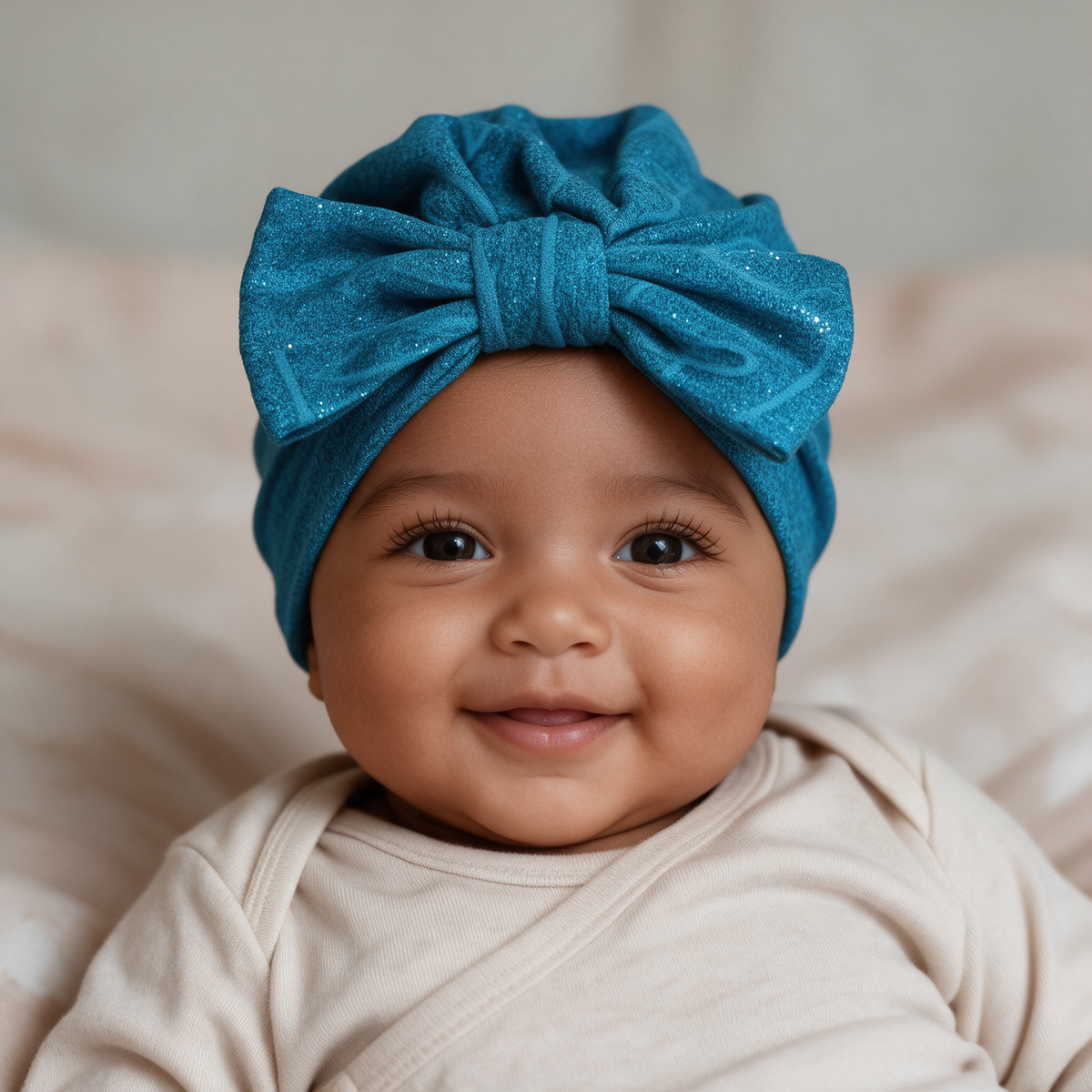 Turbante Azul Petróleo con Brillitos